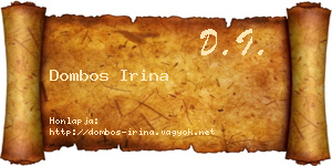 Dombos Irina névjegykártya